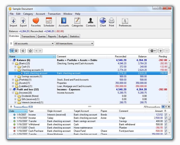 Personal Finance and Money Manager software.