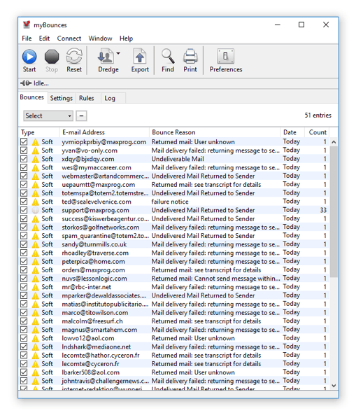 eMail Bounce Handler screenshot