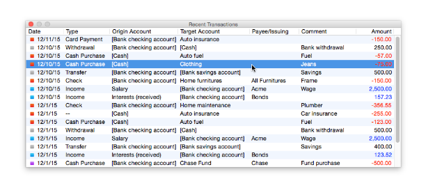 Adding transactions to iCash using previous transactions