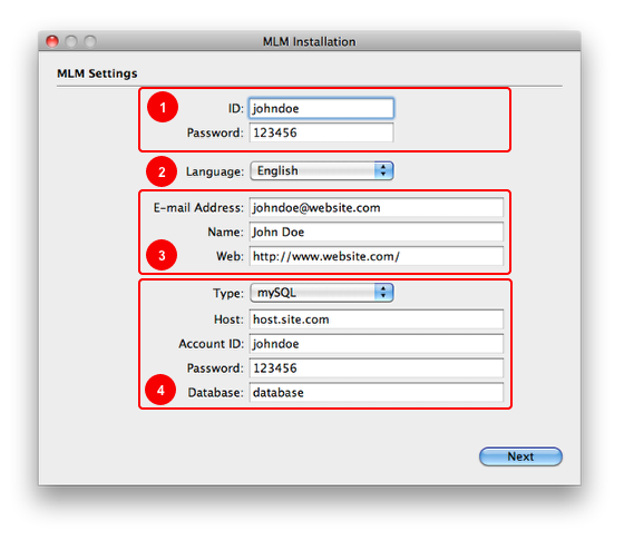 MLM settings