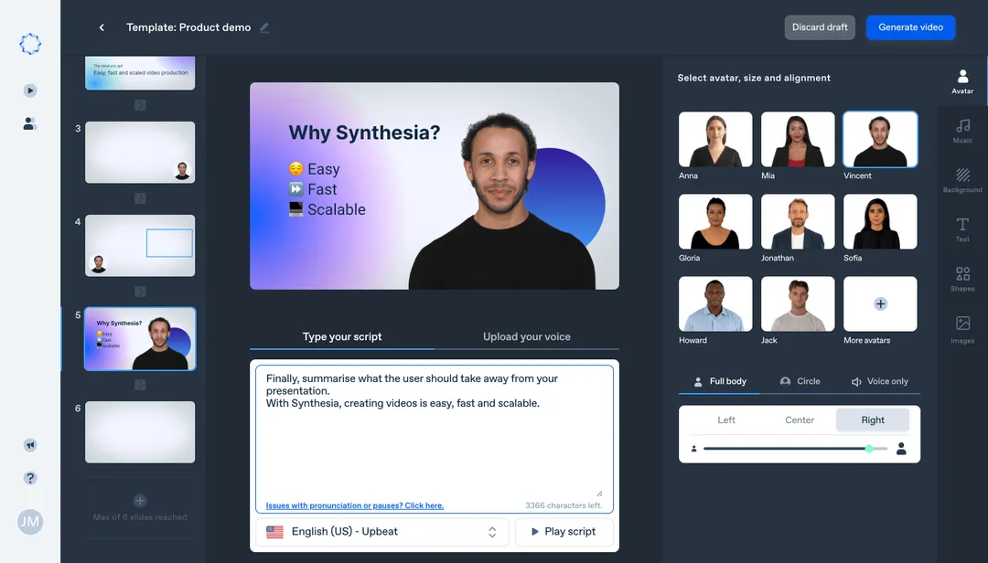 How to add videos to your landing page with Synthesia