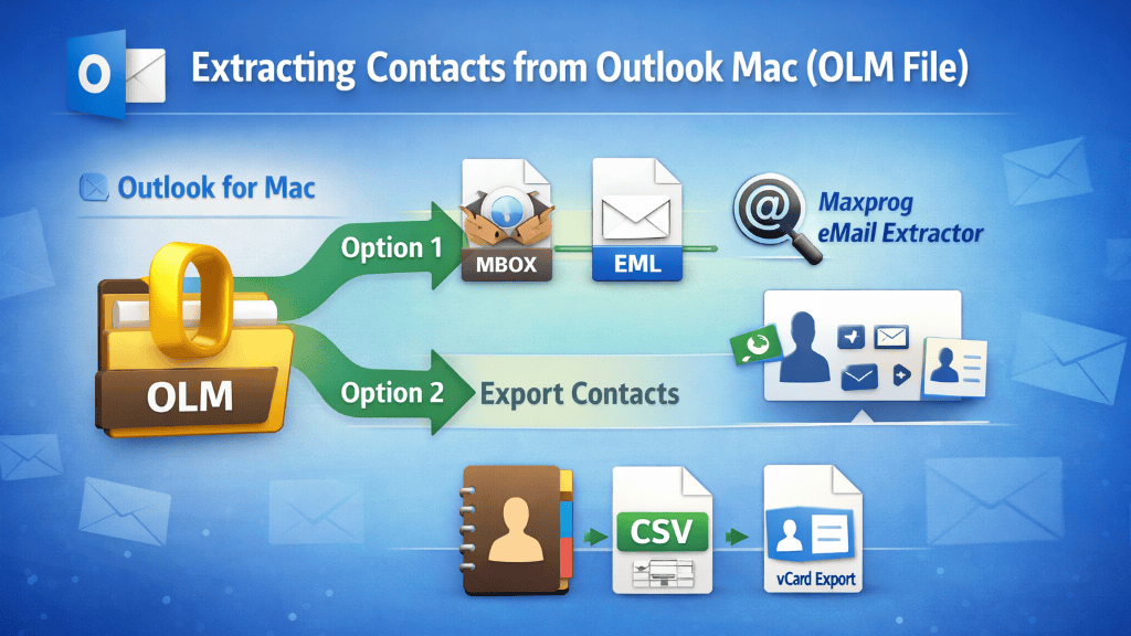 How to extract Contacts from Outlook Mac (OLM File)