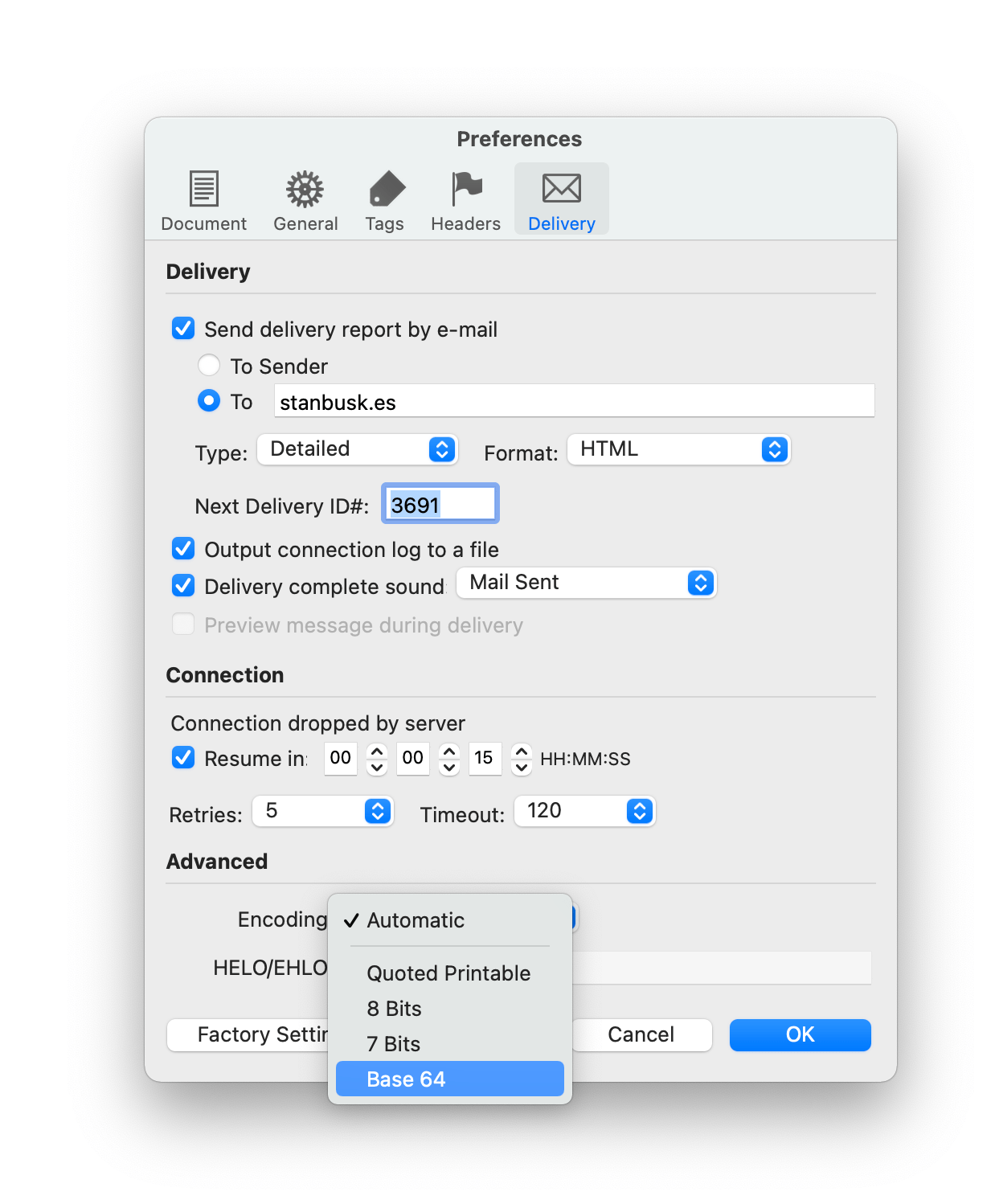 MaxBulk Mailer message encodings