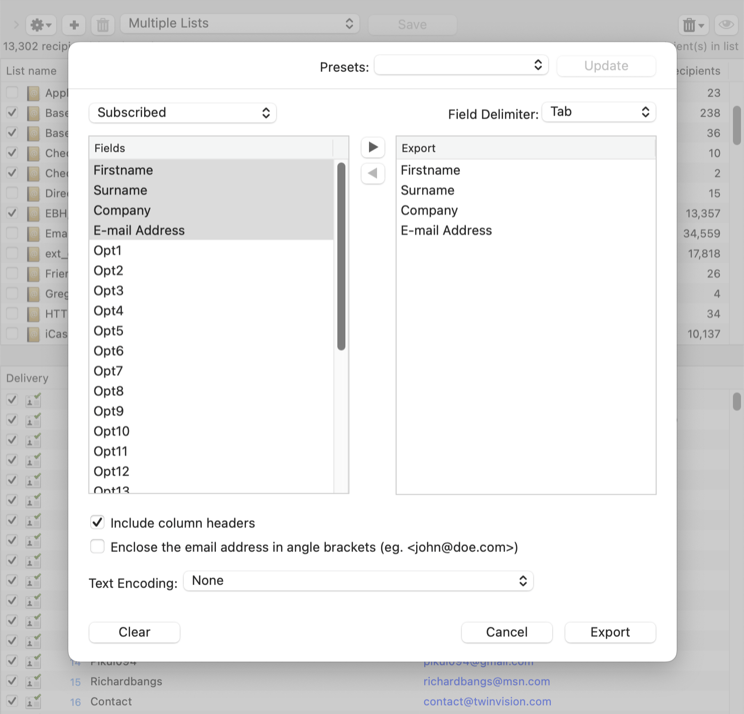 How to export several lists into to a single file How to export several lists into to a single file