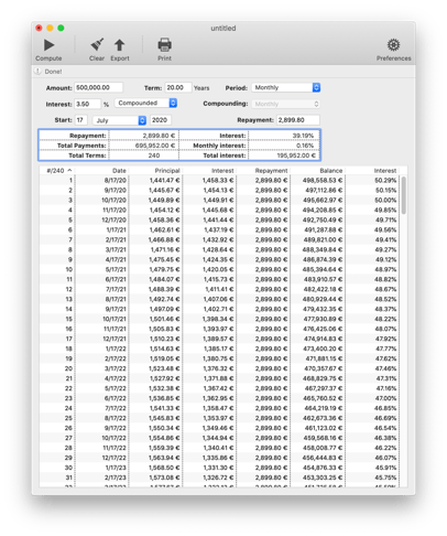 Calculadora de empréstimo e hipoteca para macOS e Windows