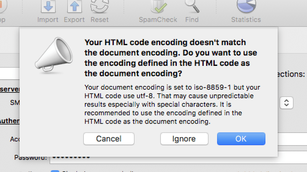 Your Document Is Set To Iso 59 1 But Your Html Code Use Utf 8 Faq