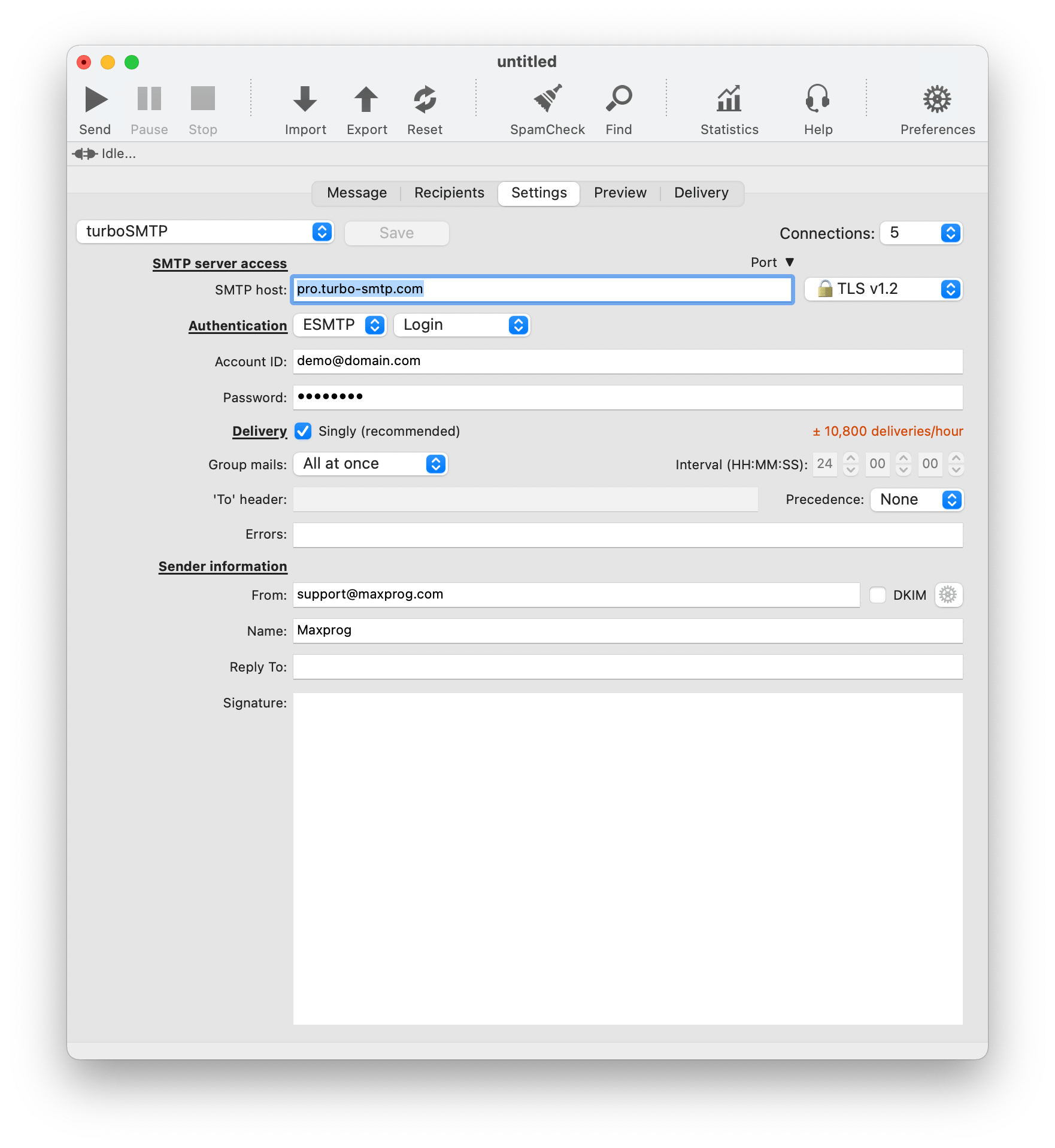 settings in maxbulk mailer settings in maxbulk mailer