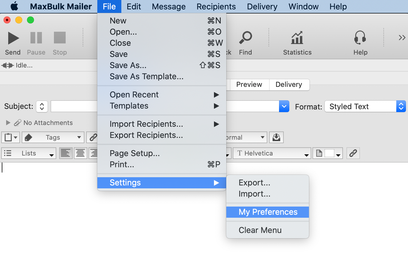 Importing your settings